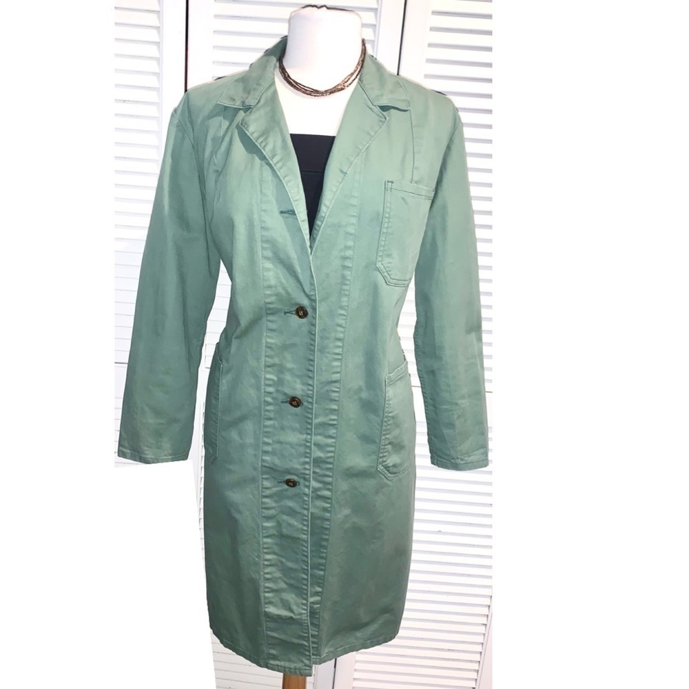 Vintage Army Chore Blazer long Coat Women’s Large - Picture 2 of 6